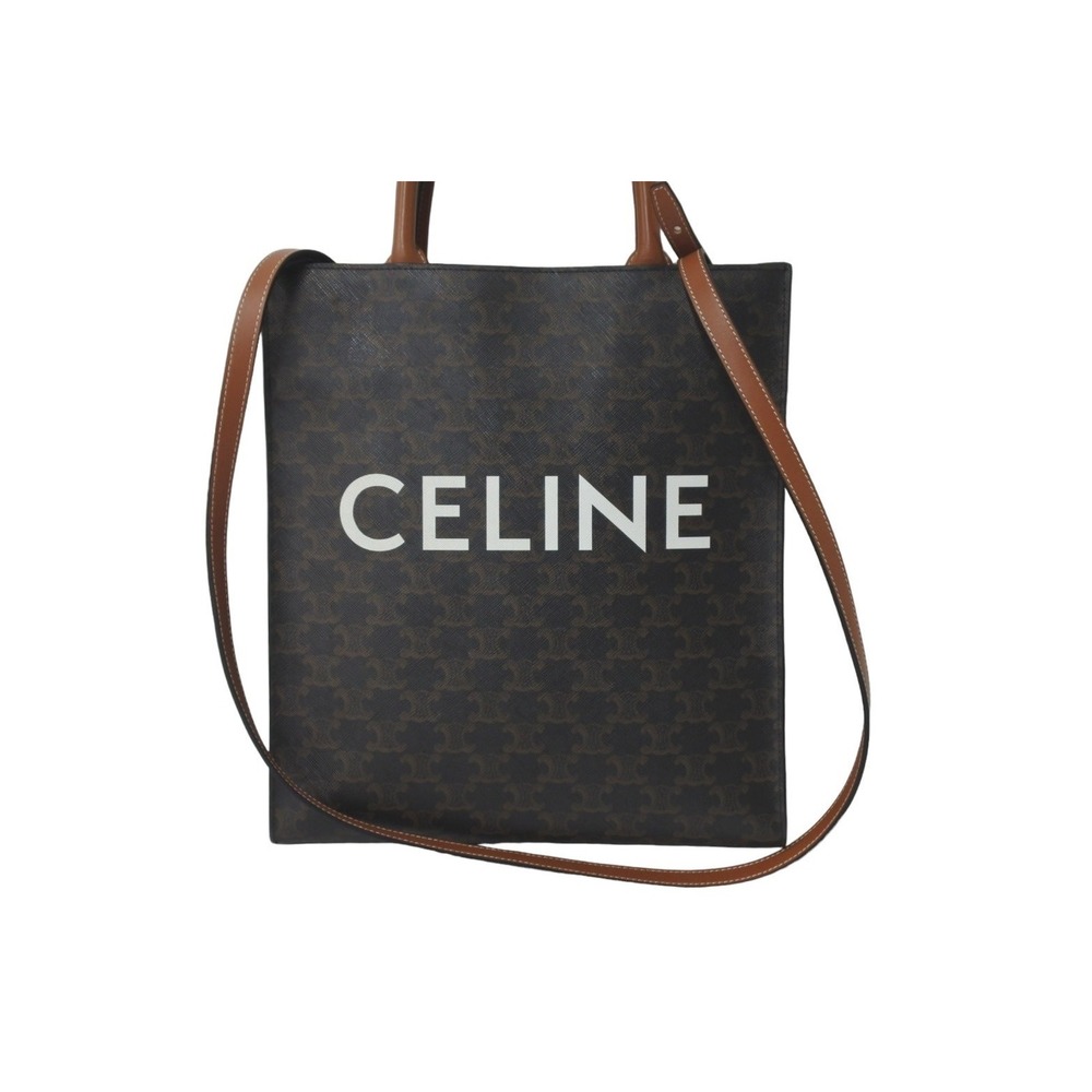 Celine Cabas Triomphe Canvas Vertical Tote Bag - Picture 1 of 8
